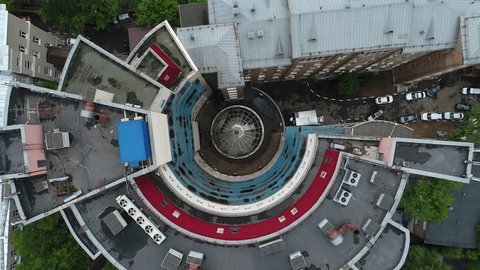 Drone Spiral Ascent Revealing Moscow Panorama