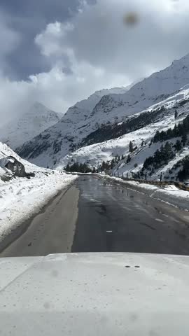 Road trip to Himalayan snow capped mountains 