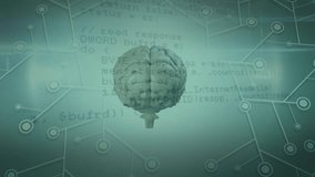 Animation of screen digital interface, network of connections, brain and data processing with glitch. global connections, digital interface and digital interface concept digitally generated video - Powered by Shutterstock - Get 15% off with code: PIKWIZARD15