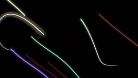 Colorful neon ribbon streaks sweeping across black background for motion design - Powered by Shutterstock - Get 15% off with code: PIKWIZARD15