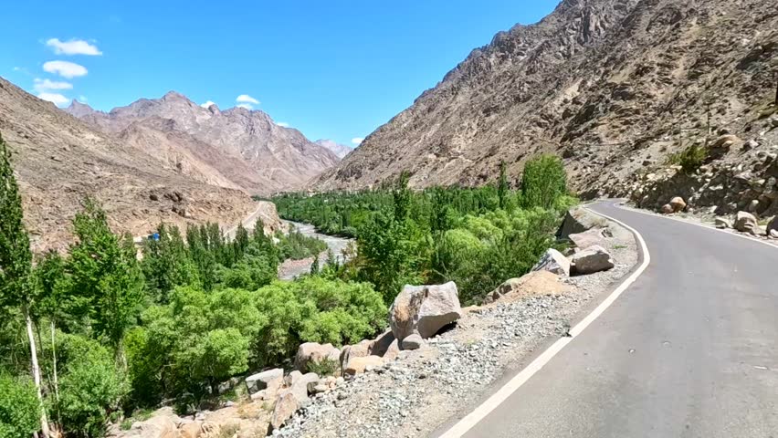 kargil to hunderman poin view road trip 4k video in india