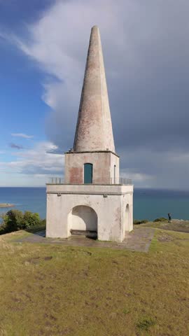Aerial view of the Obelisk on Killiney Hill in Dublin, Ireland