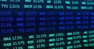 Animation of binary coding and stock market data processing against blue background. Global economy and business technology concept - Powered by Shutterstock - Get 15% off with code: PIKWIZARD15