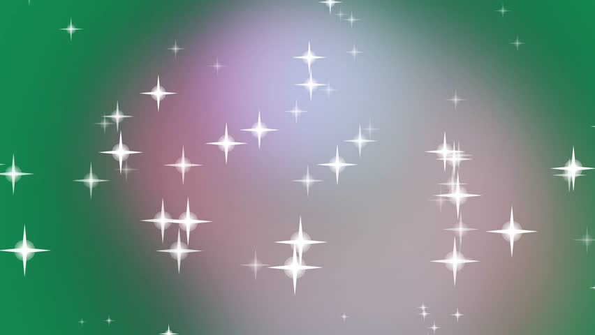 Animated sequence of stars on green gradient background