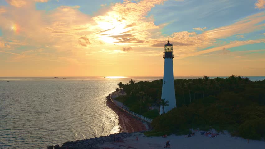 light house, sunny, sunset, sunrise, park, key Biscayne, colorful, beach, tropical, nature, coast, Florida, Beach, reflection 