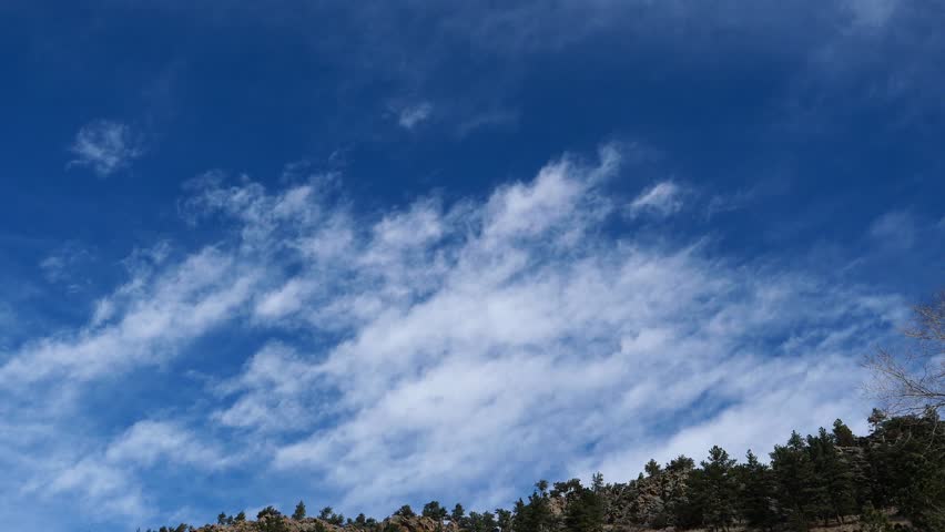 Drifting Clouds Over Rocky Ridge in Left Hand Canyon, Colorado Winter Sky