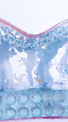 Collagen serum drop enhancing fibers regeneration skin tissues. wrinkle tightening and Smoothing. hydration repair elastin. repair saggy skin and elasticity, Moisturizer or cream, cosmetics, 3d render