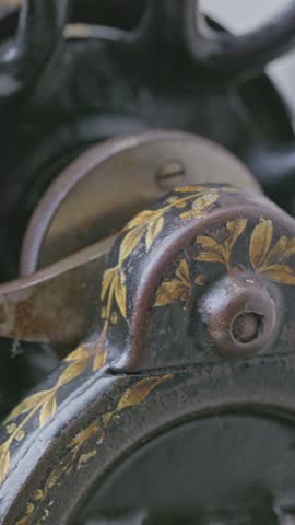 Antique Sewing Machine Hand Wheel Macro