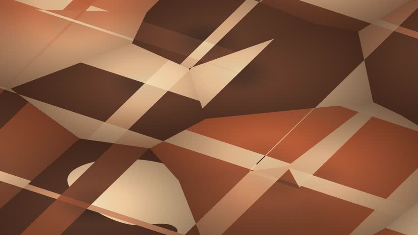 Abstract brown geometric panel animation with layered angular shapes creating a seamless modern