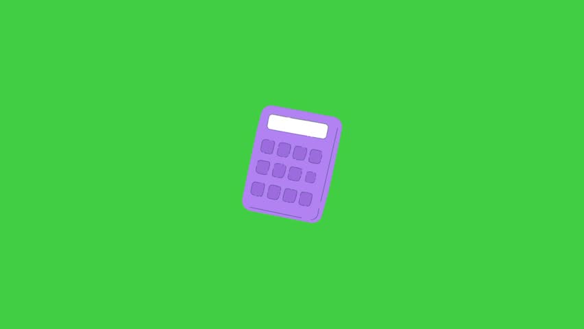 KnowledgeForAll back to school calculator animation, green background 
