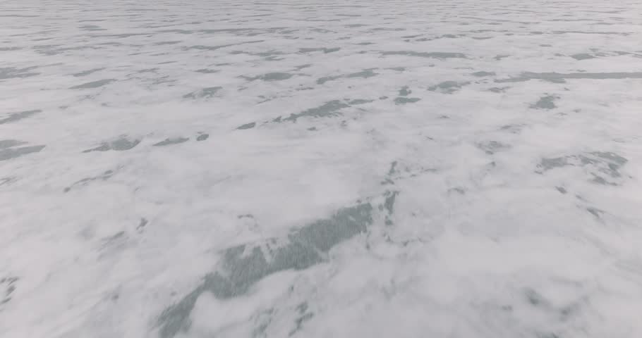 Cinematic drone flight over frozen lake with camera tilt up forward movement winter aerial landscape