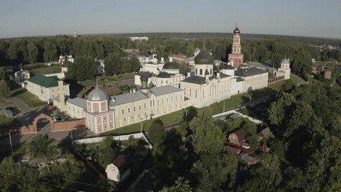 Drone Circling Orthodox Cathedral Chekhov