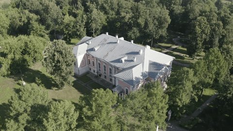 Drone Flying above Lopasnya Zachatyevskoye Estate Chekhov