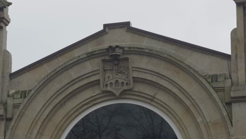Town Coat Of Arms Inside The Arch Of The Rooftop At Ourense Market