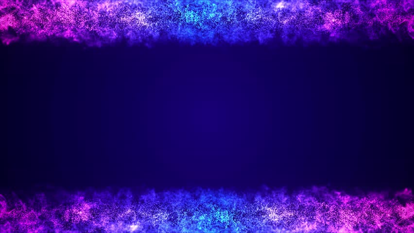Presentation abstract background framing shimmering blue purple particles with copy space video loop animation