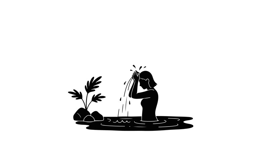 Silhouette Shower Bath Icon Design