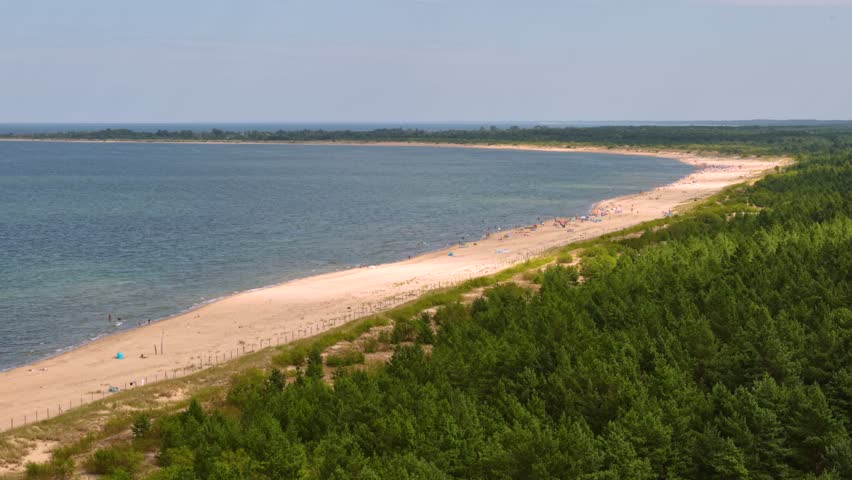 Beautiful scenery of Baltic Sea beach in Sobieszewo at summer , Poland