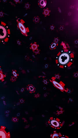 Casino Chips Set In The Air, A dynamic 3D motion render of casino chips colorful chips spinning and tumbling, perfect for casino promo film or gambling documentary.