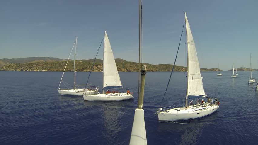 PELOPONNESE, GREECE- MAY 8: Boats Competitors During of 9th spring sailing