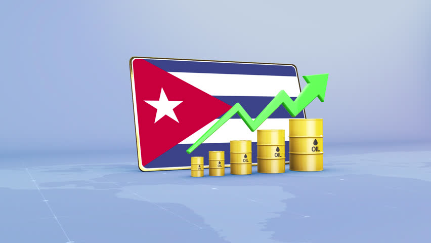 Cuba Oil Revenue and Reserves Growth with Rising Green Arrow