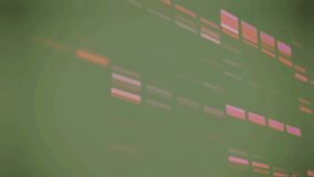 Animation of glowing purple light trails over flickering rectangles. global computing, data processing and digital interface concept digitally generated video. - Powered by Shutterstock - Get 15% off with code: PIKWIZARD15