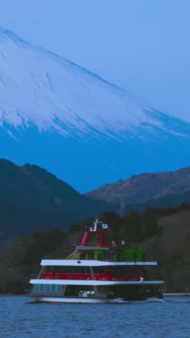 Private tour on the “Hakone pleasure boat SORAKAZE” on Lake Ashi in Hakone, Japan.