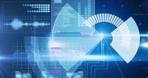 Animation of diverse data processing on digital screen. data processing, technology and digital interface concept digitally generated video. - Powered by Shutterstock - Get 15% off with code: PIKWIZARD15