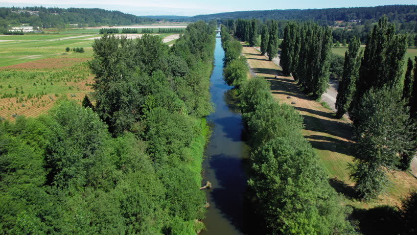 Drone View of Rural Waterway Trail