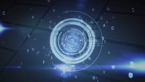 Animation of scope with binary coding data processing. Global business, connections, digital interface and data processing concept digitally generated video. - Powered by Shutterstock - Get 15% off with code: PIKWIZARD15