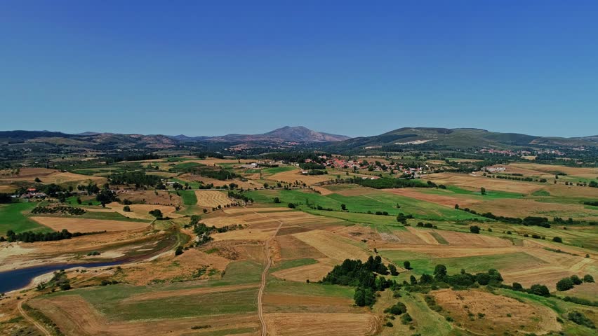 Mountain Valley with Farmland in Portugal