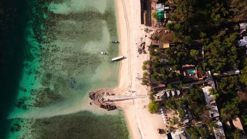 Bird's-eye view of Gili Meno beach