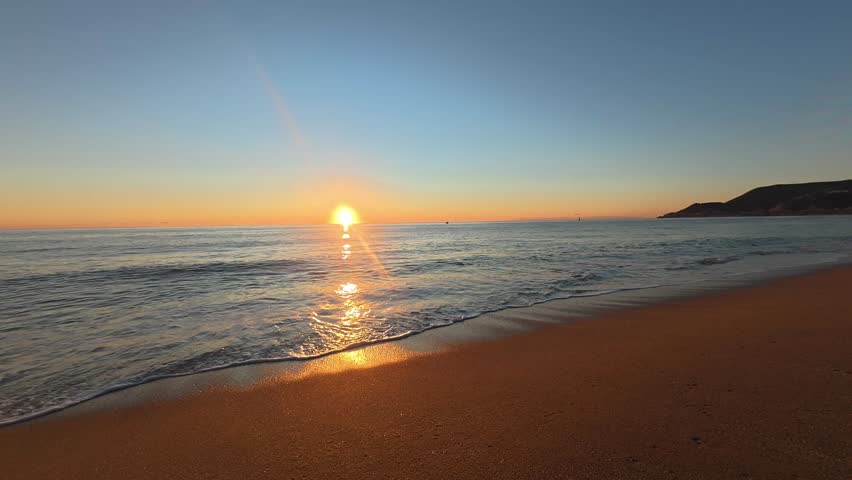 Sunset ocean horizon. Sunset ocean sky Dusky swirling sky. 