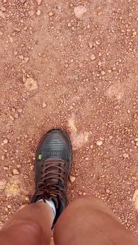 Walking on dirt trails, hiking, body movement, adventure.