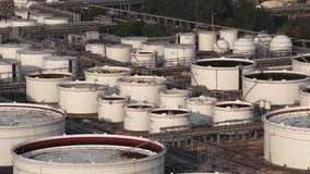 Aerial view of oil refinery storage tanks - Powered by Shutterstock - Get 15% off with code: PIKWIZARD15