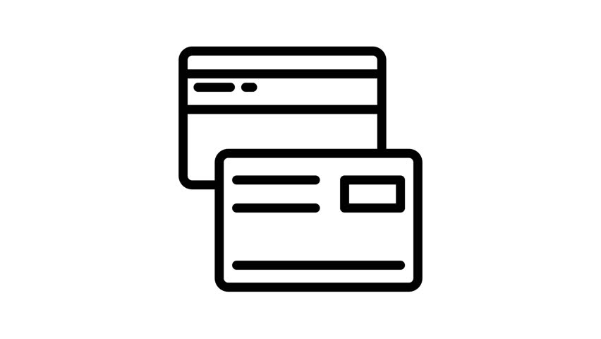 Credit card icon animation 4k motion seamless looping