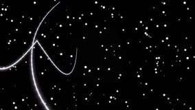 Glowing ribbon sweeps across black field of white particles - Powered by Shutterstock - Get 15% off with code: PIKWIZARD15