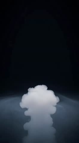 Ethereal White Smoke Plumes Rising on Black Background. Abstract Atmospheric Fog Effect.