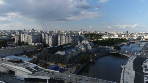 Aerial Drone Ascent over Moscow Kremlin