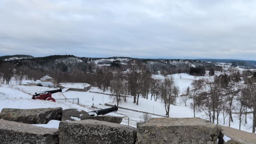 Videos from Fredriksten Festning Fortress in Halden Norway with snow in winter times. shot in 60fps this clip 23,976 fps slowmotion so you can decide how you want it.
