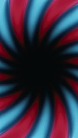 Hypnotic Red and Blue Spiral Loop with Black Center
