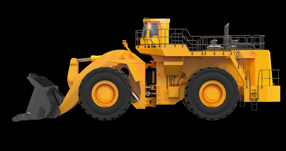 3D wheel loader speeding across the frame with motion blur. Perfect overlay for construction, mining, industrial promos, and heavy equipment edits. 4K alpha channel, transparent background.
