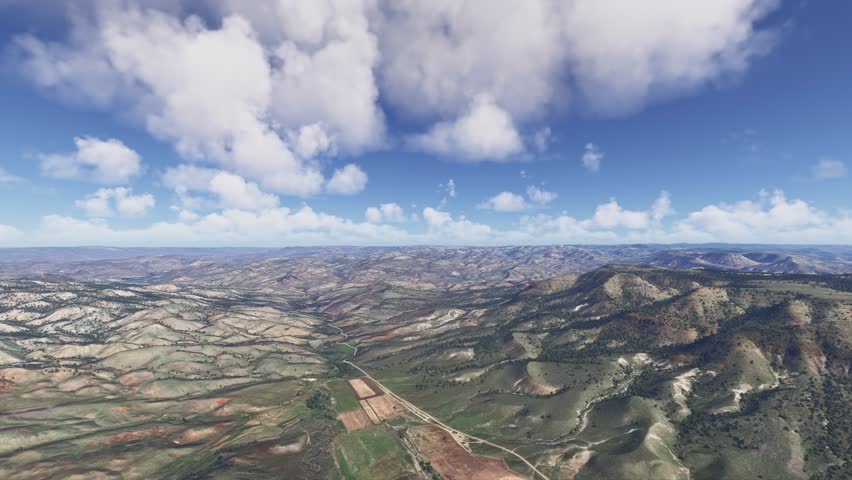 3D - Drone aerial shot of Painted Hills Oregon. United States