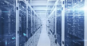 Animation of digital data processing over server room. Global digital data processing concept digital generated video. - Powered by Shutterstock - Get 15% off with code: PIKWIZARD15