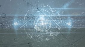 Animation of network of connections over solar panels and wind turbines. Global connections digital interface technology and networking concept digitally generated video. - Powered by Shutterstock - Get 15% off with code: PIKWIZARD15