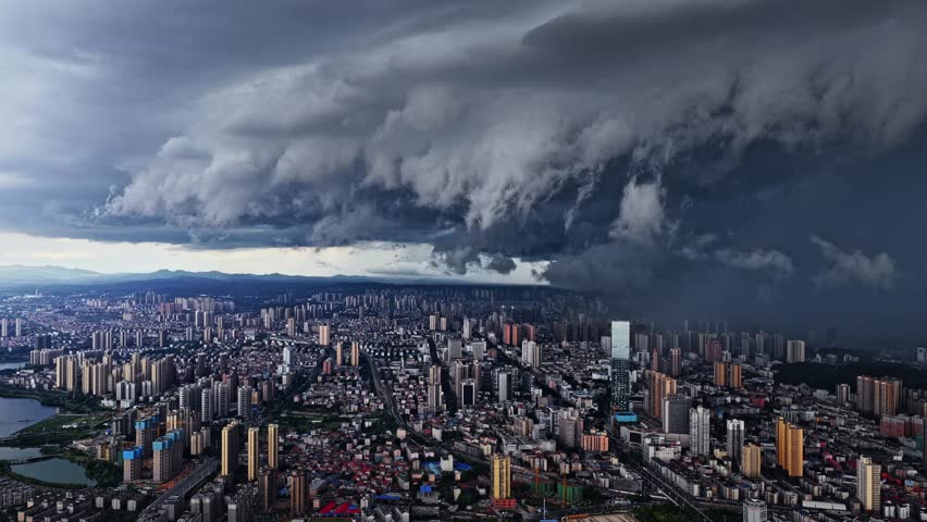  Storm clouds and rain over sea, Dark storm clouds passing video ,High quality footage clouds over sea