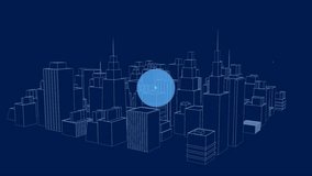 Animation of network of connections with icons over 3d architectural city model. global networks, development and digital interface concept digitally generated video. - Powered by Shutterstock - Get 15% off with code: PIKWIZARD15