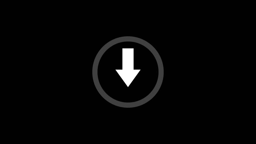 White download arrow with circular progress bar on black background for professional looks and easy background removal.