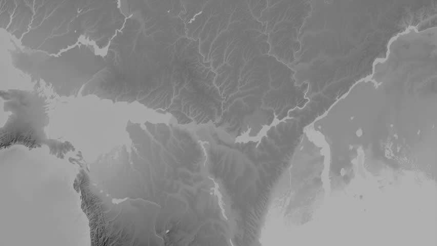 Rostov region, Russia, extruded. Grayscale map