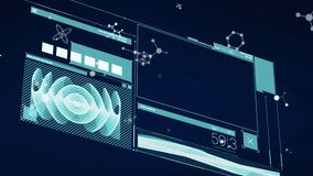 Animation of data processing over shapes. global science and digital interface concept digitally generated video. - Powered by Shutterstock - Get 15% off with code: PIKWIZARD15
