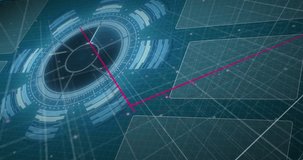 Animation of pink graph over data processing with world map and charts on dark interface. Global communication, business, data and digital interface concept digitally generated video. - Powered by Shutterstock - Get 15% off with code: PIKWIZARD15
